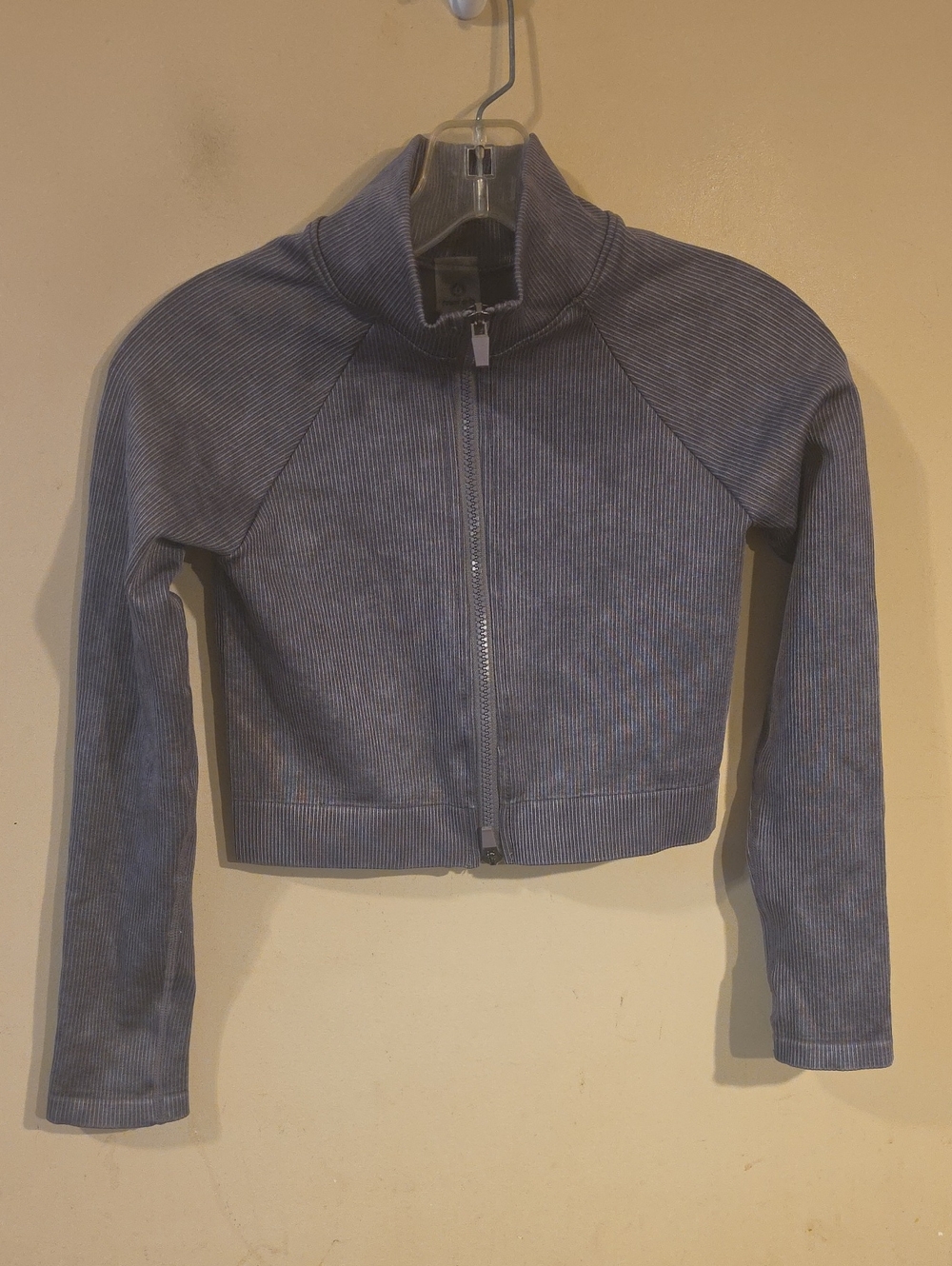 Cropped Women's Zip-Up Jacket - Slate Blue